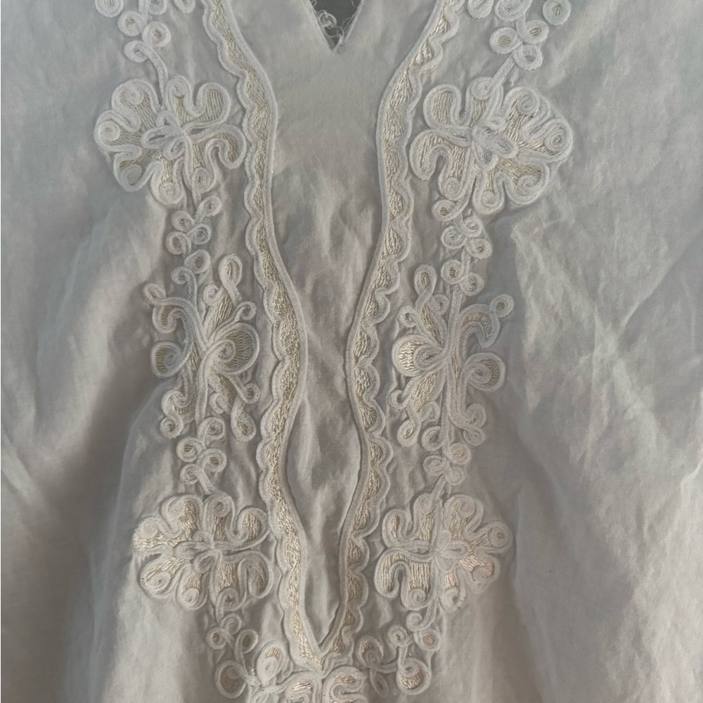 Embroidered White Tunic Top